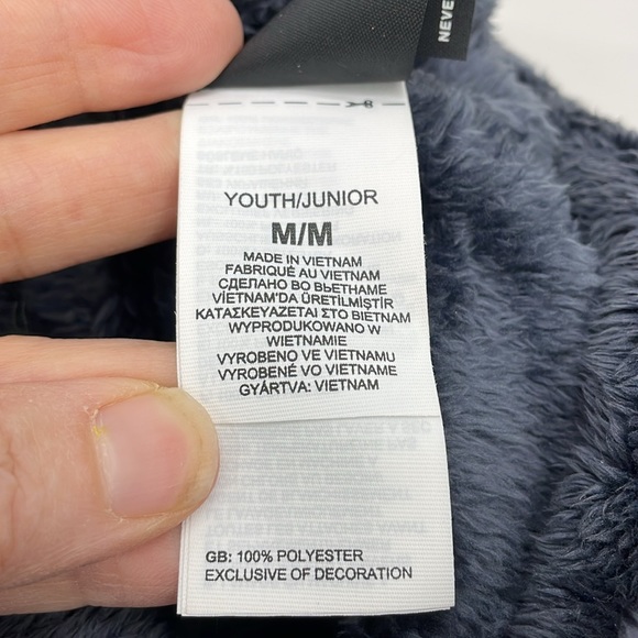 NWOT The North Face Osito Beanie Charcoal Gray Youth Junior Medium Fleece Soft - Picture 5 of 5